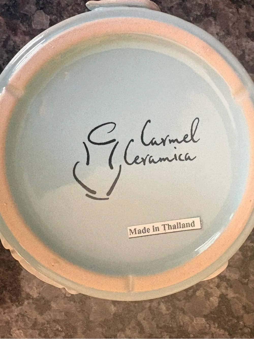 🐾 MEOW! Light Blue Carmel Ceramica Cat Bowl with Scalloped Edge 🐾
